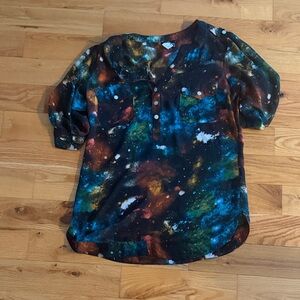Angie Multicolor Galaxy Print Blouse